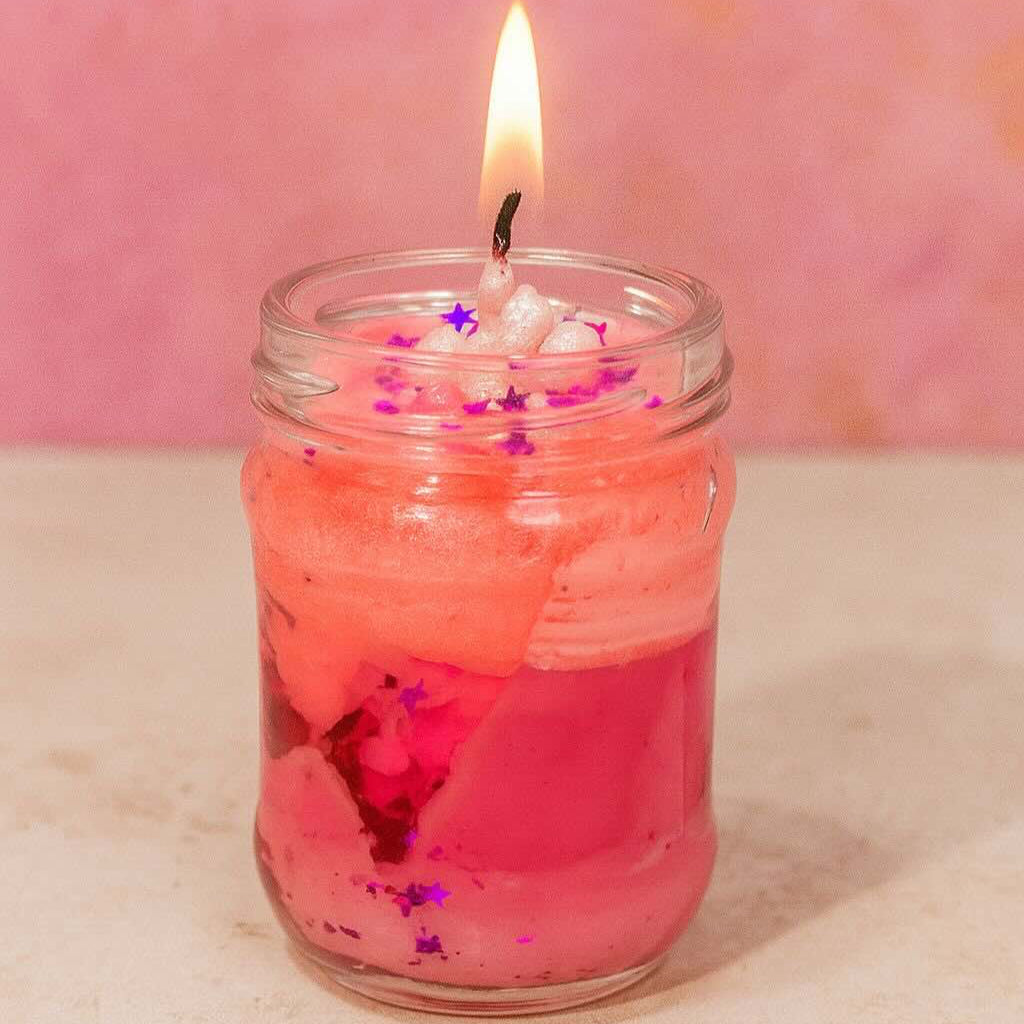Pink Starburst Candle