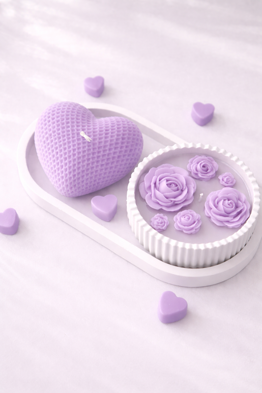 Blush Rose Heart – Luxury Soy Wax Candle Set