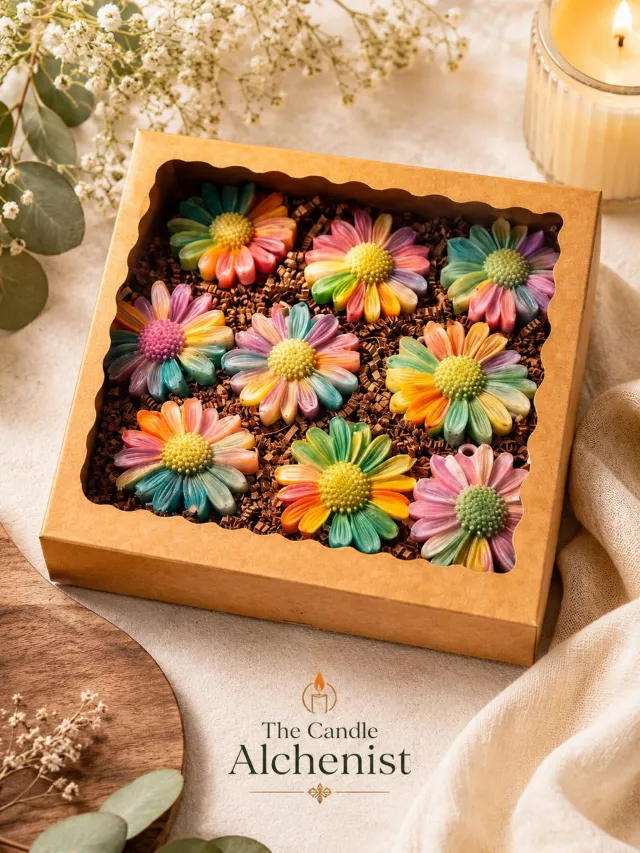 Daisy Bloom Box – Set of 10 — Marigold · Sandalwood · Mogra Incense